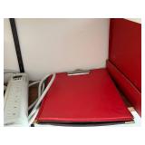 Rubbermaid Teal Storage Tote & Assorted Fabric & Cardboard Boxes