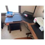 L Shaped Wood Frame Office Desk Only