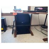L Shaped Wood Frame Office Desk Only