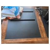 L Shaped Wood Frame Office Desk Only