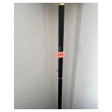 Torchiere Floor Lamp - Black Matte Finish with Teal Accent Rings & Gold Hardware