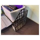 Plastic Document Folders & Storage Bins - Purple Teal Grid File Holder