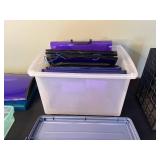 Plastic Document Folders & Storage Bins - Purple Teal Grid File Holder
