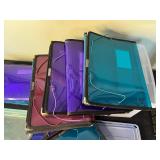 Plastic Document Folders & Storage Bins - Purple Teal Grid File Holder