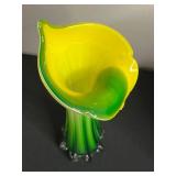 Vintage Vanity Lot Inc Pier 1 Art Glass Vase, Vanity Mirror Tray, Cigarette Cases, Marigold Carnival Glass Deer Covered Dish, BaByliss Paris Type Hair Curling Iron & More!