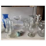Glassware Collection - Assorted Vases, Decanters & Bowls - shelving not inc