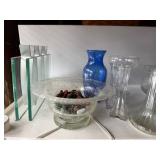 Glassware Collection - Assorted Vases, Decanters & Bowls - shelving not inc