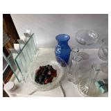Glassware Collection - Assorted Vases, Decanters & Bowls - shelving not inc