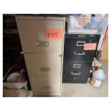 SteelWorks Beige 34x15x18 4-Drawer Filing Cabinet & Black 29x15x25 3-Drawer