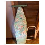 Ironing Board, Iron & Folding Step Ladder - Floral Turquoise Pattern
