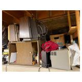 Two CRT Monitors - Vintage Electronics & Wood Cabinet, Misc