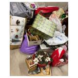 Assorted Christmas Decorations Bundle - Gift Boxes, Snowman, Ornaments & Bags