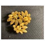 Jewelry Assortment: Faux Pearl Necklace, Heart Pendant, Floral Brooches, Empty Jewelry Bags, Floral Organizer & More