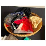 Jewelry Assortment: Faux Pearl Necklace, Heart Pendant, Floral Brooches, Empty Jewelry Bags, Floral Organizer & More