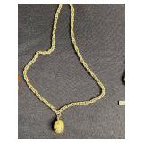 Simmer Home Furnishings Cedar Jewelry Chest (no key) with Rosaries (one w broken chain) & Cross Pendants