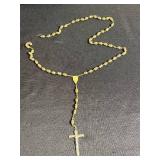 Simmer Home Furnishings Cedar Jewelry Chest (no key) with Rosaries (one w broken chain) & Cross Pendants