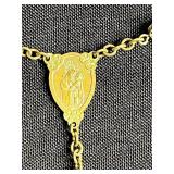 Simmer Home Furnishings Cedar Jewelry Chest (no key) with Rosaries (one w broken chain) & Cross Pendants