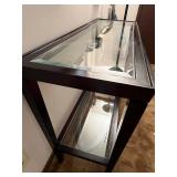 Glass-Top Console Table with Lower Glass Shelf - 50in W x 34in D x 18in H
