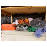 Vintage Floral Upholstered Lounge Chair & Glass Dome Lamp, Coat Rack, Decor