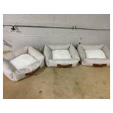 LOT OF 3 Boots & Barkley Neutral 4-Sided Bolster Dog Bed - Cream - S (2 New, 1 Used)