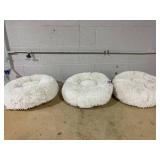 LOT OF 3 Boots & Barkley Donut Bolster Dog Bed - Cream - S- 20 Inches (L), 7 Inches (H) x 18 Inches (W)