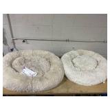 LOT OF 2 Boots & Barkley Donut Bolster Dog Bed - Cream - XL & L (42 Inches (L), 8 Inches (H) x 32 Inches (W) & 36 Inches (L), 8 Inches (H) x 29 Inches (W)