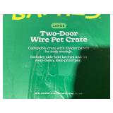 Boots & Barkley Wire Collapsible Dog Crate - L - Black - 36 Inches (L), 25 Inches (H) x 23 Inches (W) (Used)