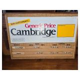 Generic Price Cambridge Sign With A Few Numbers Showing Prices Generic Price Cambridge Sign With A Few Numbers Showing Prices