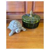 Little Turtle Keep-All and Glass Candy Jar with Lid Little Turtle Keep-All and Glass Candy Jar with Lid