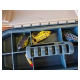 3 Bass Frogs and a Plastic Tackle Box 3 Bass Frogs and a Plastic Tackle Box