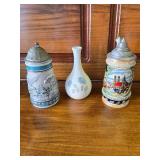 2 Steins. Avon Endangered Species 'The Bald Eagle'. Scene of Munich, and Wedgwood Bud Vase 2 Steins. Avon Endangered Species 'The Bald Eagle'. Scene of Munich, and Wedgwood Bud Vase