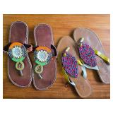 2 Pair Size 9 Beaded Sandles 2 Pair Size 9 Beaded Sandles