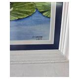 Frog Print with Nice White Wood Frame Frog Print with Nice White Wood Frame