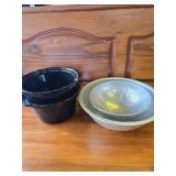 2 Crocks that Went Into a 3 Pot Crockpot, and 2 Strainers 2 Crocks that Went Into a 3 Pot Crockpot, and 2 Strainers