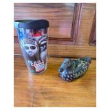 Hand-Carved Duck and Tervis Mug Hand-Carved Duck and Tervis Mug