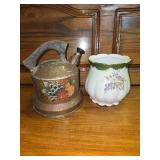 Vintage Tea Pot (Aluminum) and Small Vase/Crock Vintage Tea Pot (Aluminum) and Small Vase/Crock