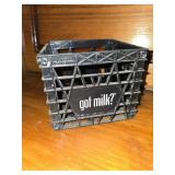 Tiny Got Milk Milk Crate, Small Basket and a Goodie Holder, About 6' Across Tiny Got Milk Milk Crate, Small Basket and a Goodie Holder, About 6' Across