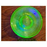 Uranium Glass Plates (5) 2 different designs Uranium Glass Plates (5) 2 different designs