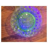 Uranium Glass Plates (5) 2 different designs Uranium Glass Plates (5) 2 different designs