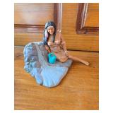 Indian on Waterfall and Indian on Horse Pen Holder Indian on Waterfall and Indian on Horse Pen Holder