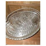 4 Snack Trays, Federal Glass Co With Cups 4 Snack Trays, Federal Glass Co With Cups