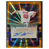 Gavin Williams 2024 Donruss Signature Series Auto Orange Sunburst 04/25 Cleveland Guardians Baseball Card No. SS-GW