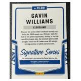 Gavin Williams 2024 Donruss Signature Series Auto Orange Sunburst 04/25 Cleveland Guardians Baseball Card No. SS-GW