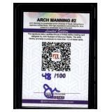 Arch Manning RARE / 100 Artist John Rudolph Signed 2024 Mowwow Media Limited Edition Football Card