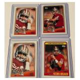 Jerry Rice and Joe Montana 4 Card 1988 Topps Vintage Football Lot