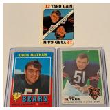 Dick Butkus 3 Card Vintage Football Lot 1968 and 1971 Topps Game Card