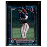 Daiber De Los Santos /125 Green Refractor 2024 Bowman Chrome #BDC-105 Numbered 39/125 Baseball Card