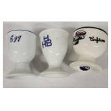 Egg Cups - Vintage Ceramic Assorted Logos (Lot of 5)