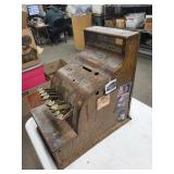 National Vintage Cash Register - Wooden Cabinet, Mid-Century