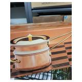 Copper Double Boiler with Ceramic Insert - Pot & Lid